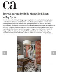 California Home + Design Covers Melinda Mandell Interior Design